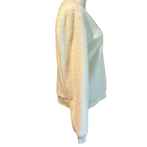 Lucky Brand Cream Fleece Sherpa Top NWT SZ Med Long Sleeves Minimalist Lagenlook - Picture 5 of 8
